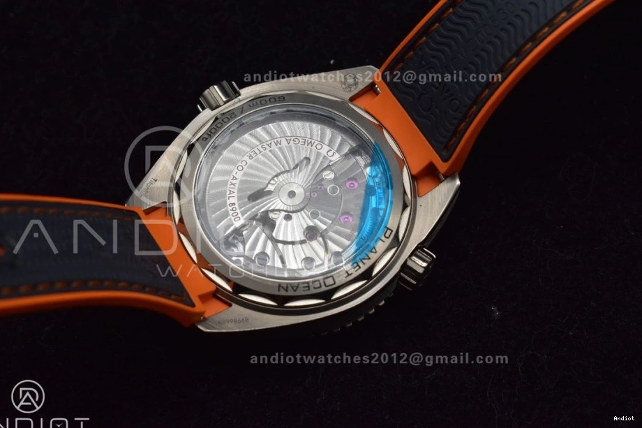 on Planet V2 Ocean Gray Super 1:1 43.5mm Dial VSF Nylon Clone Edition SS Orange Black Strap A8900 Best Bezel 1117